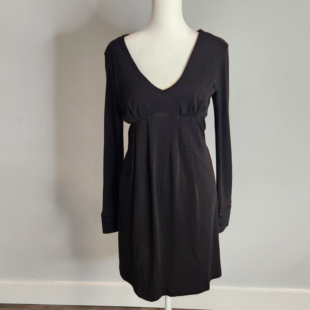 Nicky Hilton Baby Doll Empire Waist A Line Light Knit Black Dress S 90s Vibe,‎